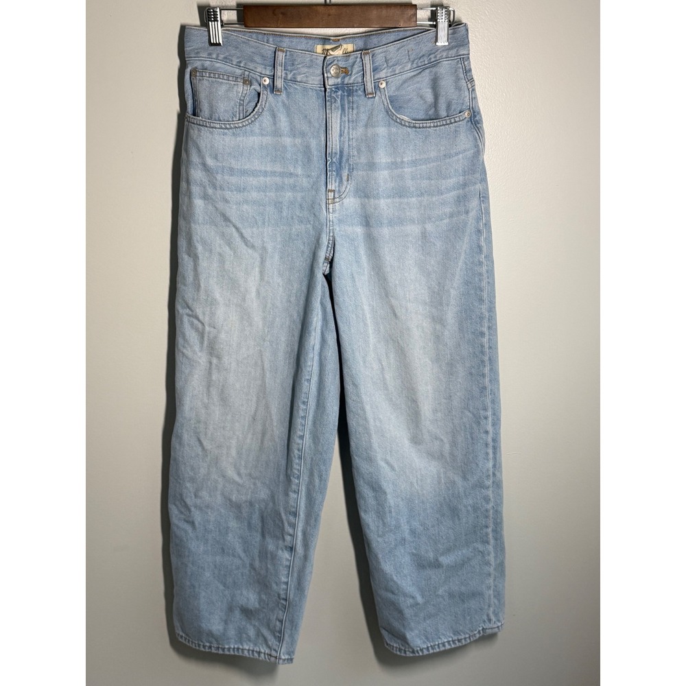 Madewell The Perfect Vintage Wide-Leg Crop Jean Light Wash Denim Size 28